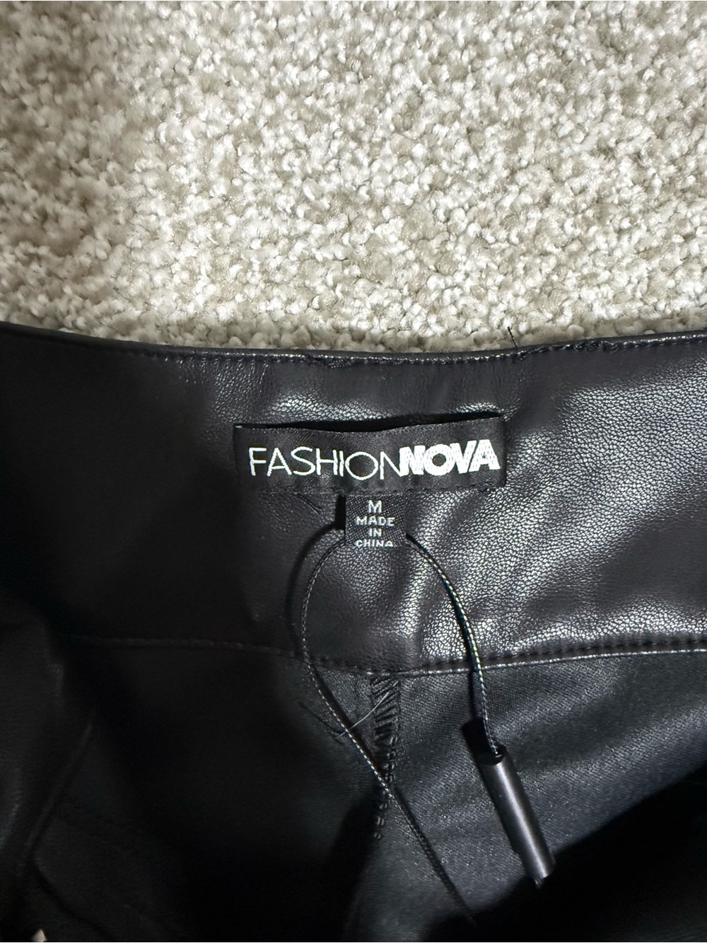 Fashion Nova Faux Leather Studded Ring Shorts - Picture 6 of 8